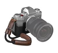 SMALLRIG X-T5 Half Case with Wrist Strap and Shutter Button - 3927 | Retro Style Brown Leather Camera Case with Aluminum Baseplate for FUJIFILM X-T5
