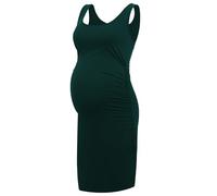 Smallshow Women's Maternity Dress Sleeveness Ruched Pregnancy Clothes Summer,Deep Green,M
