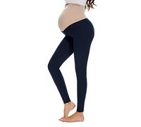 Smallshow Women's Maternity Leggings Over The Belly Stretch Pregnancy Clothes Navy XXL
