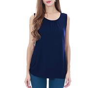 Smallshow Women's Maternity Nursing Tank Top Summer Sleeveless Breastfeeding Clothes,Deep Blue,XL