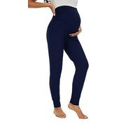 Smallshow Women's Maternity Pants Pregnancy Activewear Jogger Over The Belly, Navy, Large