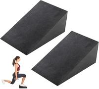 Smallterm 2 Pcs Yoga Block, Calf Stretcher, Squat Wedge Slant Board, Balance Pad Foam Wedge, Heel Elevated Squat Calf Raise 15x12x5cm