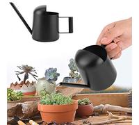 Smallterm Mini Long-Mouth Watering Can - 300 Ml Black Stainless Steel for Garden Plants