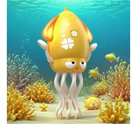 Smalody Smart Dancing Octopus Toy with LED Lights and Music, Rechargeable Interactive Baby Toys with Obstacle Avoidance, Ideal Sensory Gift for Christmas and Birthdays (Yellow)