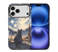 SmaMZ for iPhone 17 Pro Case, TL2 Cat Starry Sky Stars Shockproof Rugged Cover Dual Layer Soft TPU Hard PC Bumper Case Design for iPhone 17 Pro