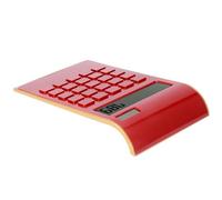 Smandy 10 Digits Jumbo Calculator, Portable LCD Desk Calculator with Large Display, Dual Power Supply for Home Office and Students (Red)
