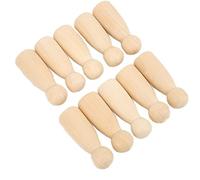 Smandy 10 Pcs Wooden Peg Dolls, Unfinished Craft Wood Figure for DIY Painting Accessories, for Children Arts and Home Decoration (75MM girl)