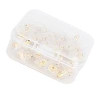 Smandy 100 Pieces Earring Backs Comfortable Brass Plastic Stoppers for Jewelry Making Essential Accessories