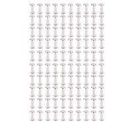 Smandy 100 Sets M2 Screw Rivets Round Flat Head Binding Screws Chicago Screws Stainless Steel Rust Proof for Leather Craft Bookbinding DIY (Stainless Steel)
