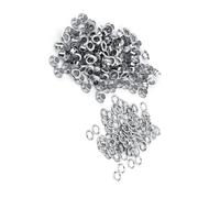 Smandy 100pcs 5mm Metal Eyelets Grommets Rivets for Leather Craft Card Decoration with Brass Iron Washers for Shoelaces Belts Clothing Bags (Silver)