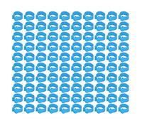 Smandy 100PCS Pigeons Identification Leg Rings, Plastic Foot Bands for Easy Marking, Compact Design for Pigeon Owners, 8mm Mouth Diameter, Suitable for All Ages (Light Blue)