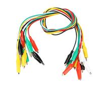 Smandy 10pcs 50cm Double Ended Clips Cable, 35mm Alligator Test Clips with PVC Sleeve, for Electrical Appliances Digital Test