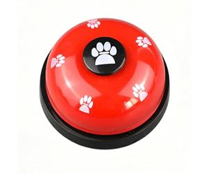 Smandy 2Pcs Dog Training Bell, Doorbells Base Print Design for Potty Toilet Training Going Outside Communication for Cat Pet 2Pcs Dog Bell, Plastic Anti Slip Cat (Red and Pink)