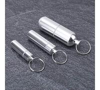 Smandy 3 Pcs Can, Aluminum Alloy Container with Silicone Seal Ring, Oxidation Coloring for Anti Lost Hanging Ring