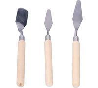 Smandy 3 Pcs Palette Knife, Stainless Steel Spatula with Ergonomic Wood Handle for Oil Painting and Mixing Pigments, Versatile Art Tool for Artists