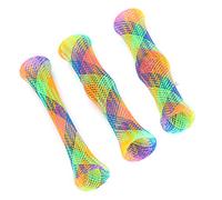 Smandy 3Pcs Cat Spring Tube Toy, High Density Nylon Mesh Interactive Catnip Toy for Kittens with Colorful Design and Bell Features