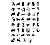 Smandy 45pcs Cat Stickers, Cute Kawaii Self Adhesive Planner Stickers with Various Shapes for Notebook Calendar Handbook