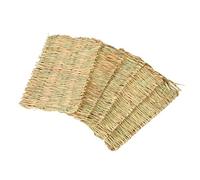 Smandy 5PCS Rabbit Grass Mat Bunny Grass Woven Bed Guinea Pig Hamster with Hand Woven Straw for Small Animals Chinchillas Parrots Cats