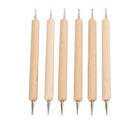 Smandy 6 Pcs Double End Tracing Dotting Stylus Creasing Pen Leather Punching Tool with Composite Wood Handle for Leather Craft Phone Holster
