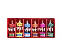 Smandy 6pcs Wooden Carousel Horse Ornaments Mini Merry-Go-Round Hanging Pendant with Mixed Colors for Christmas Tree Decorations Home Office Gift