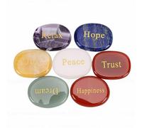 Smandy 7PCS Meditation Rune Stones, Healing Crystals Crystal Stones Mini Encouragement Rocks with Velvet Bag for Yoga Divination Fortune Telling Home Decor Gift 7PCS Meditation Rune