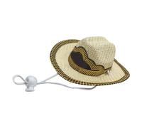 Smandy 8cm Pet Sombrero Hat, Hats Wide Brim 8cm Pet Sombrero Hat, Adjustable Drawstring Adjustable Cat Cowboy Cap Nan (Beige)