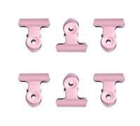 Smandy 8pcs Metal Hinge s, Rounded Head Rust Prevention Bull Clamps File Clamps for Ticket Test Paper, with Holes for Hanging (Pinkish)