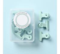 Smandy 8pcs Metal Hinge s, Rounded Head Rust Prevention Bull Clamps File Clamps for Ticket Test Paper, with Holes for Hanging (Mint Green)