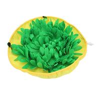 Smandy Adjustable Snuffle Mat Slow Feeder Dog Sniffing Pad with 2 Suction Cups Felt Cloth Machine Washable for Boredom Relief Brain Training (Yellow)