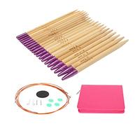 Smandy Circular Knitting Needles, Interchangeable Ergonomic Crochet Needle Set with Storage Bag for Hats Rugs Knitting