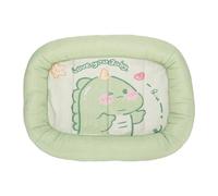 Smandy Cooling Pet Bed, Adorable Dinosaur Design, Premium Ice Silk & Latex Dog Crate Pad, Optimal Comfort Support, with Versatile Indoor Outdoor Use, for Refreshing Summer Retreat