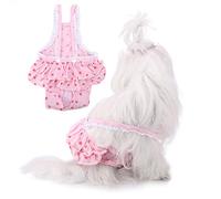 Smandy Cotton Pet Pants Dog Diapers Adjustable Shoulder Strap Soft Breathable with Hook and Loop Design for Small Medium Large Dogs (S)