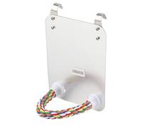 Smandy Cotton Rope Stand Perch Chew Toy with Stainless Steel Mirror for Medium Large Birds Cockatiel Macaw Conure (Model 1)