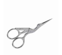 Smandy Crane Shape Embroidery Shears, Stainless Steel Sewing Scissors with Blades, 23g Portable Thread Snips for Cross Stitch Fabric Cutting Dressmaking Craft Use (Silver)