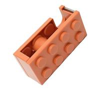 Smandy Desktop Tape Dispenser, Cute Mini Building Block Shape Portable Tape Holder for School Office Study Room (Orange)