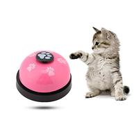 Smandy Dog Door Bell and Press Bell Pet Training Press Bell Iron Sturdy Pet Bell Desk Bell Call Bell for Dog Toilet Training Bell Interaction Bell (Pink)