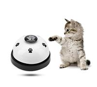 Smandy Dog Door Bell and Press Bell Pet Training Press Bell Iron Sturdy Pet Bell Desk Bell Call Bell for Dog Toilet Training Bell Interaction Bell (White)