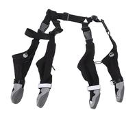 Smandy Dog Shoes Leggings, Adjustable Strap Connected Pants 4 Booties Set for Rain Snow Outdoor Walking (4:L)