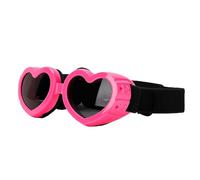 Smandy Dog Sunglasses, Sunglasses Adjustable Strap Goggles with Foam Padding and Ventilation Anti for Beach Motorcycle Travel Photo Dog, Heart Shaped UV400 Protection (Pink)