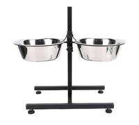 Smandy Dog Supplies Steel Pet Adjustable Raised Feeding Station with 2 Bowls Simplifies Pet Feeding Routine for Large Small Dogs Bowl Stand, Stainless Stand