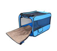 Smandy Dog Travel Kennel, Breathable All Sides Large Space Wear Proof Portable Folding Large Cat Travel Carrier for Long Trips Ride(M)