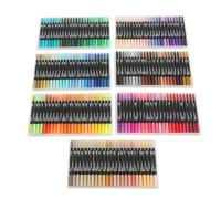 Smandy Dual Brush Marker Pens 24 Color Watercolor Brush Pens Water Based Markers Fine Tip with Dual and Fine Tip for Adult Coloring Drawing Lettering Calligraphy Art Supplies
