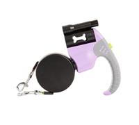 Smandy Dual Dog Retractable Leash, Retractable Leashes LED Light Automatic Telescopic Tractor Dog Tape No Tangling for Outdoor Night Walking 2 Dogs Together Dual Leash, (Violet)