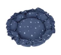 Smandy Electric Cat Heated Bed Mat, Space Saving Folding Flannel Fabric Adjustable Size Round Pet Heating Bed for Dogs Cats