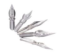 Smandy Flexible Dip Pen Nibs 5 Pack Metal Comic Drawing Nibs with Variable Line Width for Calligraphy Scrapbook Hand Lettering