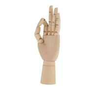 Smandy Flexible Wooden Hand Model, Articulated Hand Figure for Sketching and Drawing, for Students and Artists, Durable Hardwood Construction (10 inch left hand)
