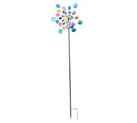 Smandy Garden Wind Spinner, Metal Peacock Windmill Outdoor Solar Powered Iron Double Spinner with Colorful Rotating Design Easy Installation for Yard Garden Patio