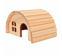 Smandy Hamster Pine Wooden House, Décor Untreated Hideout with 2 Side Windows Airflow for Cooling Pad in Summer Small Animals Hamster Pine Wooden House, Small Animal
