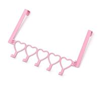 Smandy Hooks Hanging Hooks, Wall Mount Space Saving Storage Door Hook Rack Heart Shaped Roseate for Towels Bags Hats Coats Over The Door Towel Roseate Metal (Type 1)