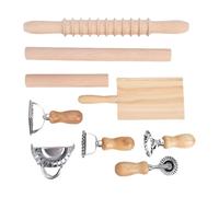 Smandy Italian Pasta Tool Set, Complete Gnocchi and Ravioli Maker Kit with Wooden Board and Stainless Steel Pasta Tool for Kitchen Cooking DIY